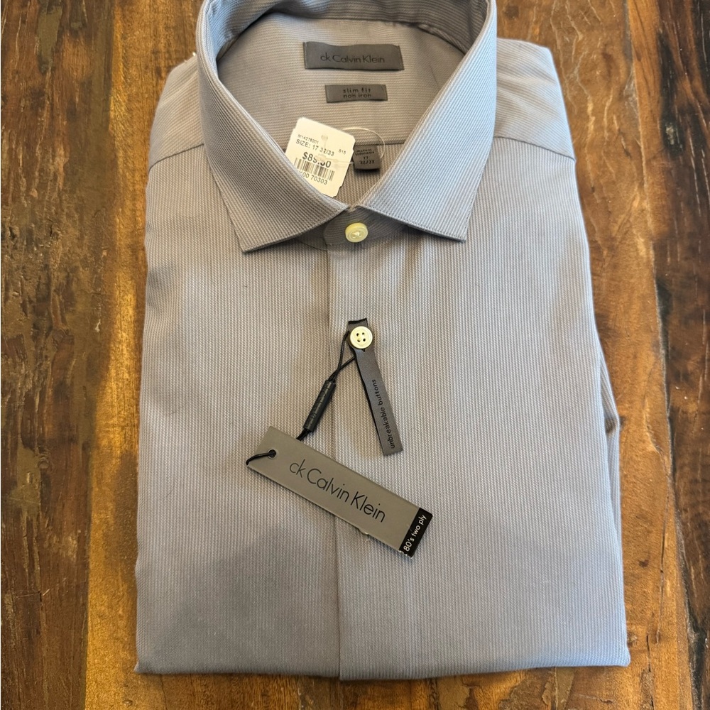 Calvin Klein Men's Light Gray Dress Shirt